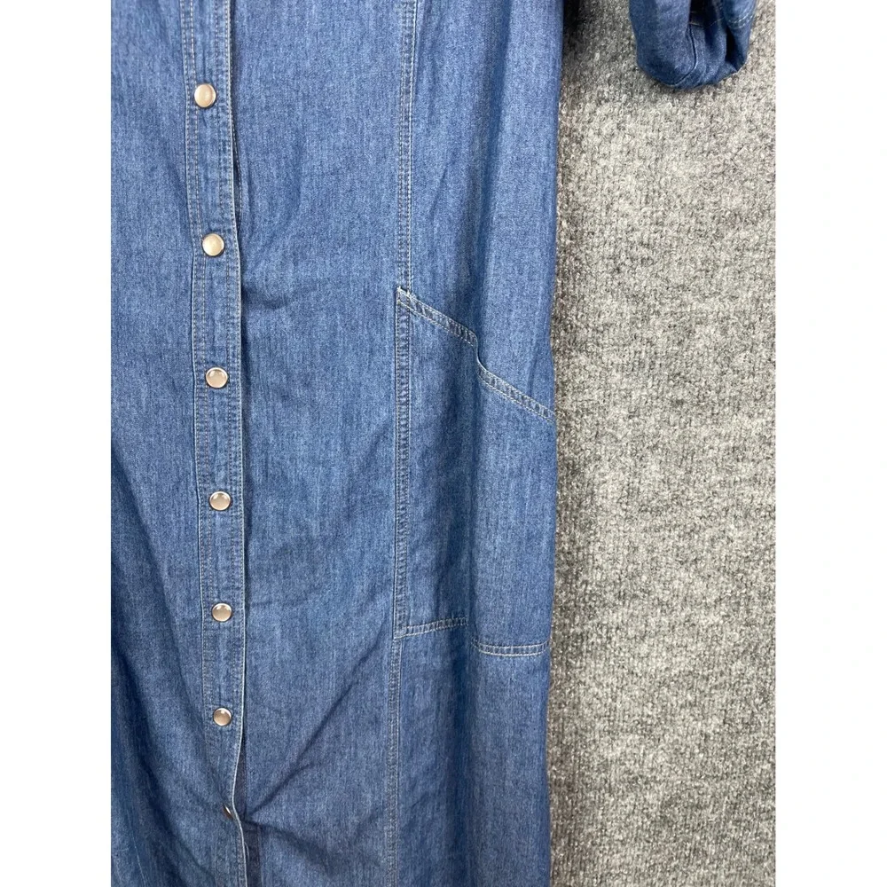 Pendleton Denim Shirt Dress Women's S Blue good Vintage Fit Cotton Midi - Picture 4 of 13